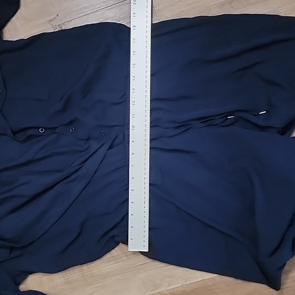 Lauren Ralph Lauren Paisley Jacquard Utility Jumpsuit Navy Blue Button-Front - Picture 11 of 14